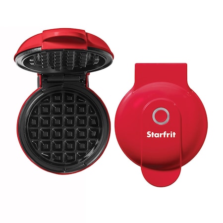 Starfrit 4-In. Electric Mini Waffle Maker, Red 024725-006-0000